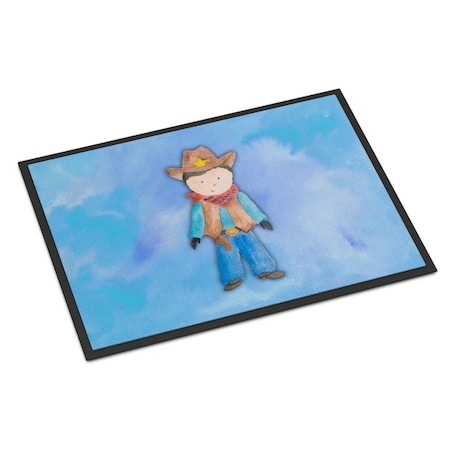 Carolines Treasures 24 x 36 in. Cowboy Watercolor Indoor or Outdoor Mat BB7368JMAT